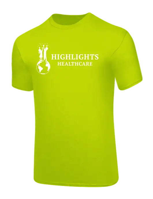 Safety Green PosiCharge Competitor Tee w/Highlights Healthcare Logo