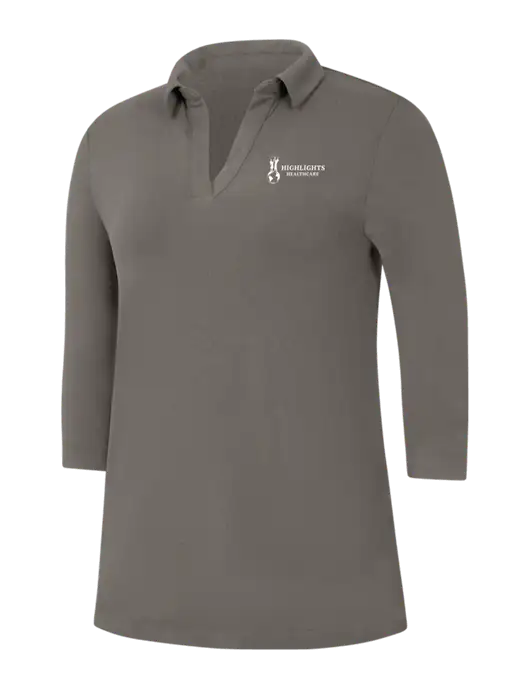 Womens Dark Grey Luxe Knit Tunic w/Highlights Healthcare Logo