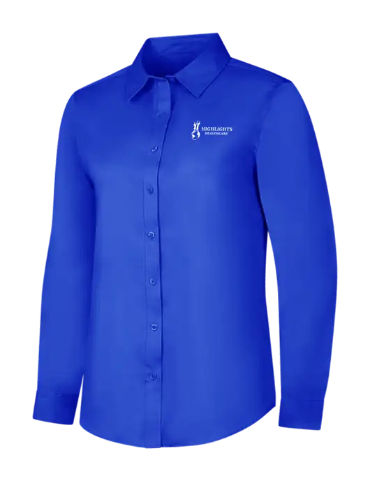 Womens Long Sleeve Dark Royal Superpro React Twill Shirt w/Highlights Healthcare Logo
