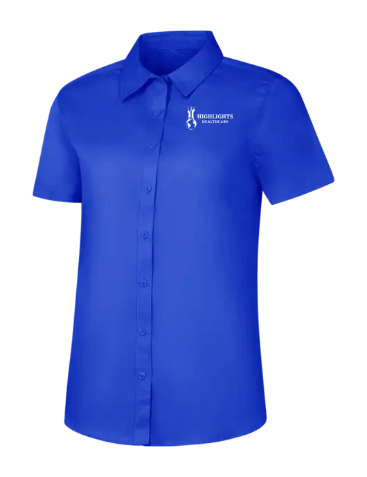Womens Short Sleeve Dark Royal Superpro React Twill Shirt w/Highlights Healthcare Logo