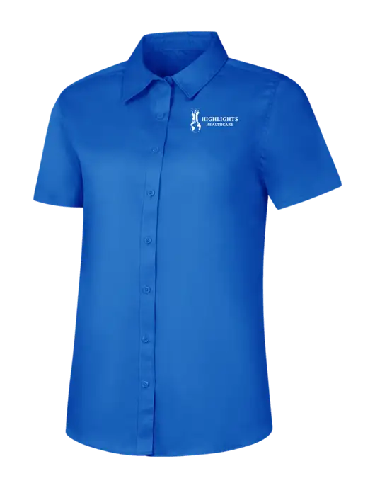 Womens Short Sleeve Royal Blue Superpro React Twill Shirt w/Highlights Healthcare Logo