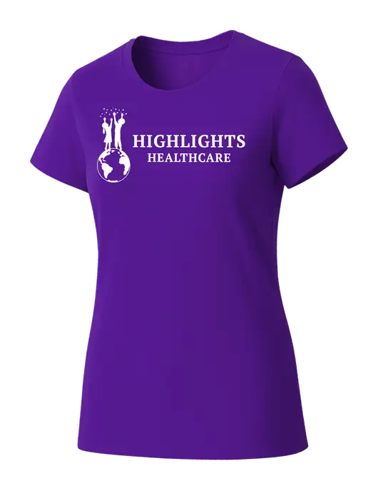 Womens Seriously Soft Purple T-Shirt w/Highlights Healthcare Logo