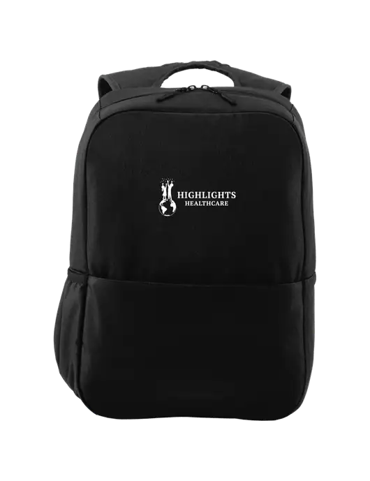 Access Square Laptop Black Backpack w/Highlights Healthcare Logo