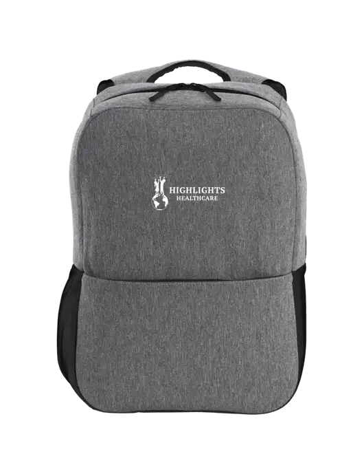 Access Square Laptop Graphite Heather/Black Backpack w/Highlights Healthcare Logo