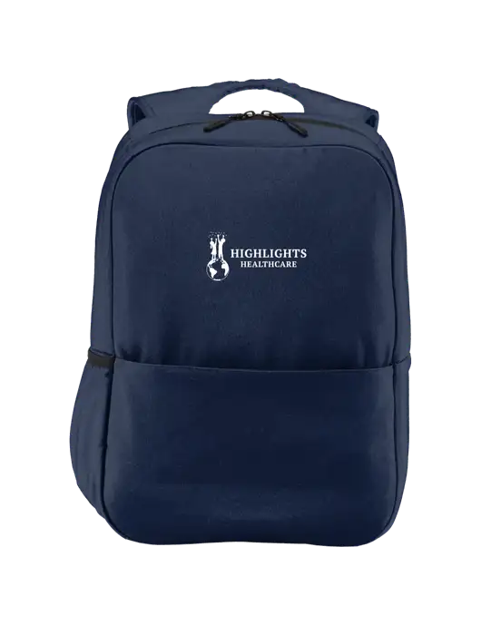 Access Square Laptop River Blue Navy Backpack w/Highlights Healthcare Logo