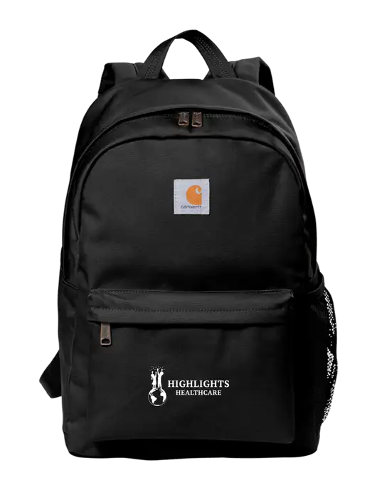 Carhartt Black Canvas Backpack w/Highlights Healthcare Logo