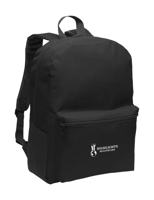 Casual Black Lightweight Laptop Backpack w/Highlights Healthcare Logo