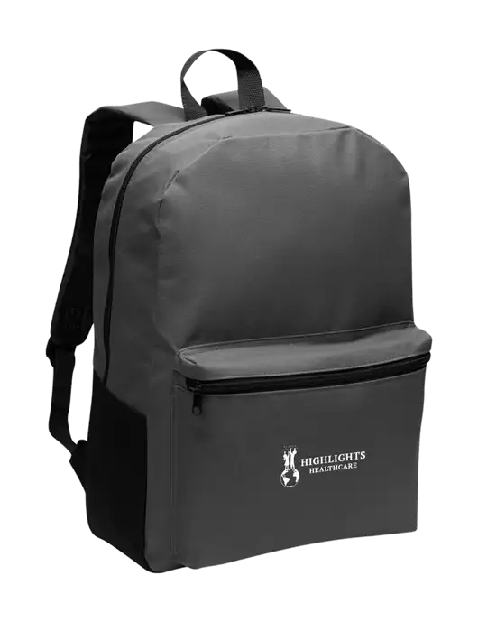 Casual Dark Charcoal Lightweight Laptop Backpack w/Highlights Healthcare Logo
