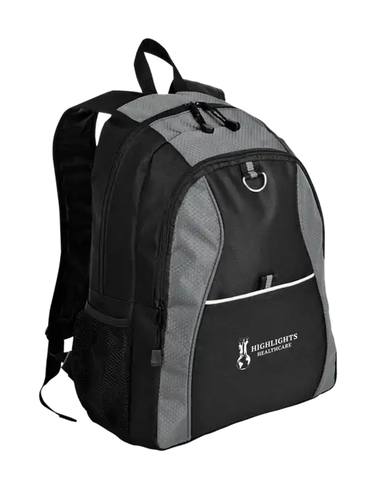 Honeycomb Grey/Black Backpack w/Highlights Healthcare Logo