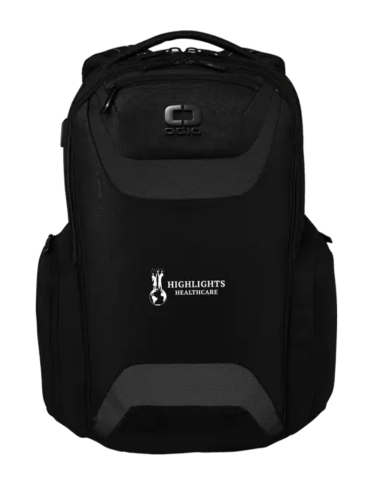 OGIO Black Charcoal Connected Pack w/Highlights Healthcare Logo