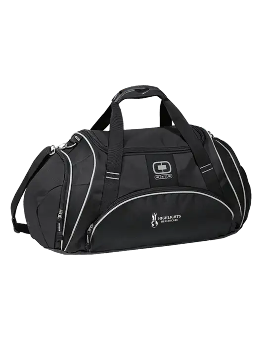 OGIO Black Crunch Duffel
 w/Highlights Healthcare Logo