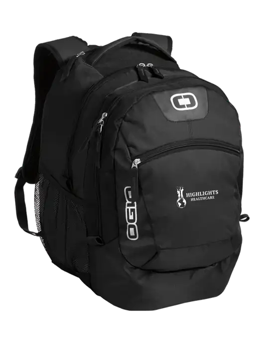 OGIO Black Rogue Pack
 w/Highlights Healthcare Logo
