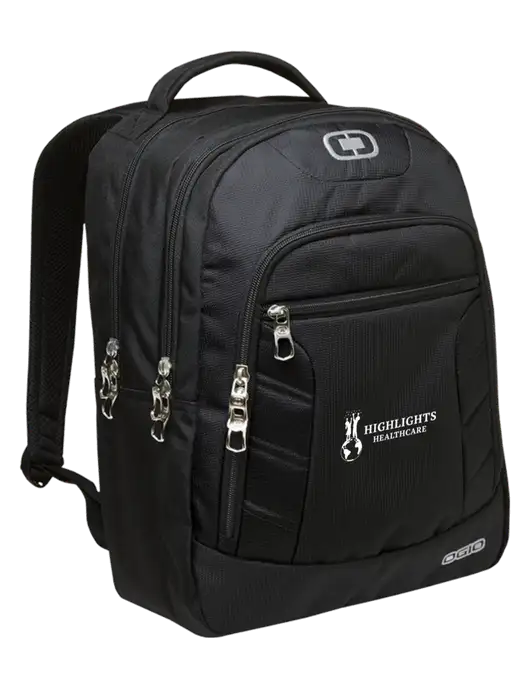 OGIO Black/Silver Colton Laptop Backpack
 w/Highlights Healthcare Logo