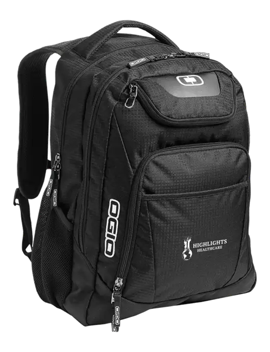 OGIO Black/Silver Excelsior Laptop Backpack w/Highlights Healthcare Logo