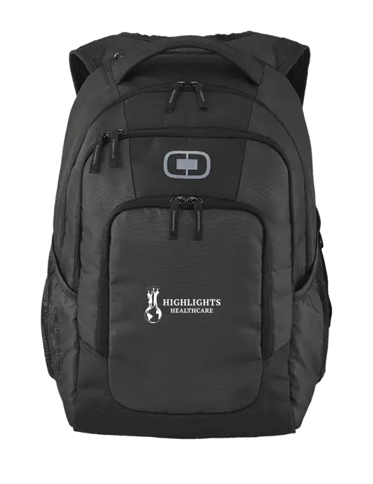 OGIO Diesel Grey Logan Laptop Backpack
 w/Highlights Healthcare Logo