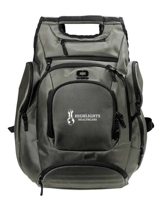 OGIO Medium Grey Metro Ballistic Laptop Backpack w/Highlights Healthcare Logo