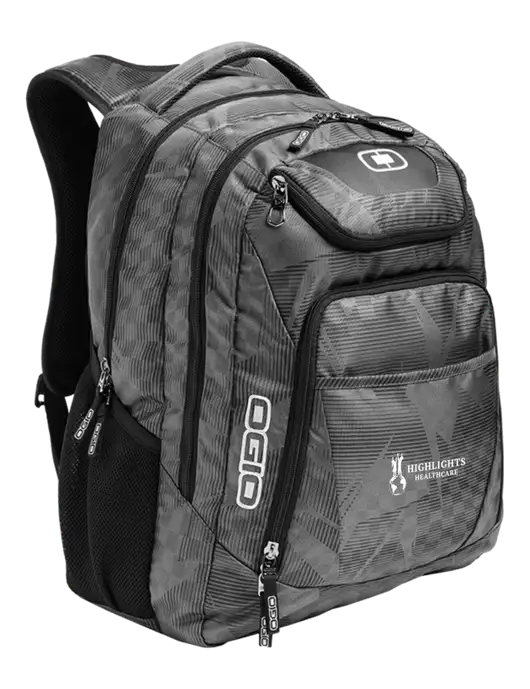 OGIO Race Day Silver Excelsior Laptop Backpack w/Highlights Healthcare Logo