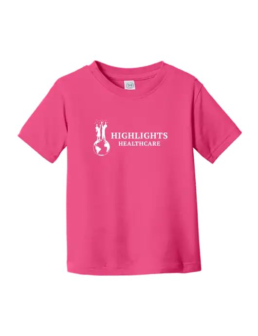 Rabbit Skins Hot Pink Toddler Fine Jersey Tee w/Highlights Healthcare Logo