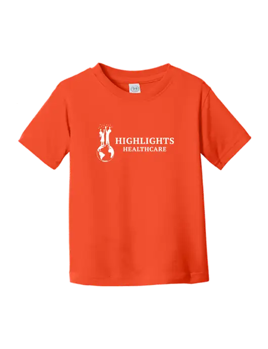 Rabbit Skins Orange Toddler Fine Jersey Tee w/Highlights Healthcare Logo