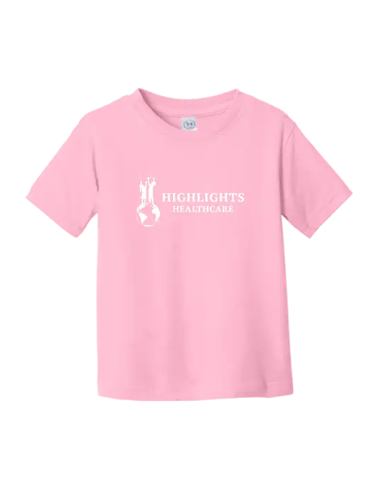 Rabbit Skins Pink Toddler Fine Jersey Tee w/Highlights Healthcare Logo
