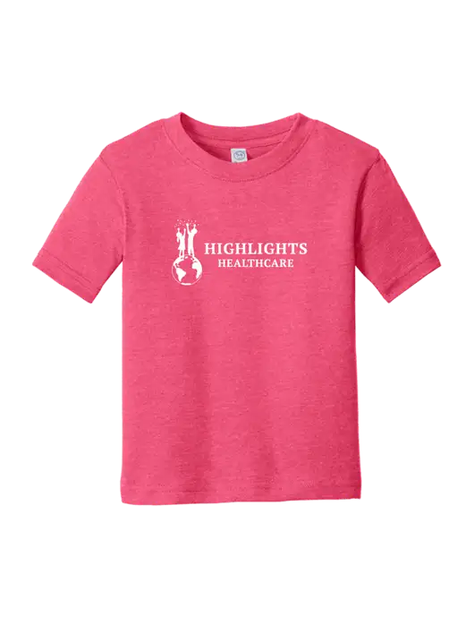 Rabbit Skins Vintage Hot Pink Toddler Fine Jersey Tee w/Highlights Healthcare Logo