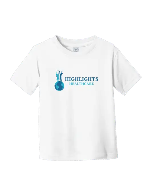 Rabbit Skins White Toddler Fine Jersey Tee w/Highlights Healthcare Logo