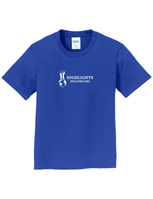 Youth Ring Spun Royal 4.5 oz T-Shirt w/Highlights Healthcare Logo